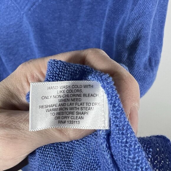 Lisa Todd Sweater Womens 2X Linen Lightweight Knit V Neck Quiet Luxury Coastal‎ - Picture 8 of 11